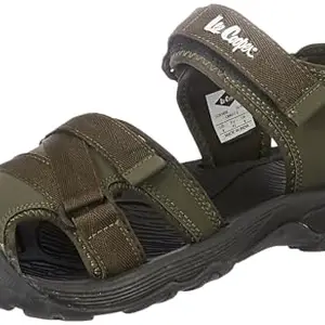 Lee Cooper Men's LC6165E Leather Sandals_Olive_7UK