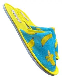 Travelkhushi Designer Quirky Funky Banana Home Slippers & Flipflops House Bedroom Carpet Resort Hotel Indoor Slides For Women & Men Winter & Summer