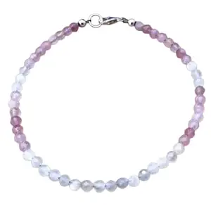 RRJEWELZ Moonstone & Rose Quartz bracelet for men & women - 3.5mm Round Faceted beads - 7 Inch with Silver plated clasp – Healing, Fashion, Gift, Spiritual, Yoga|LCBR_RR_08189