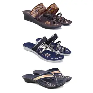 Women's Comfortable Sandal,Casual Lightweight Sandal for Everyday Wear for women's(GR-(COMBO-3)-1951-1945-1957-6)