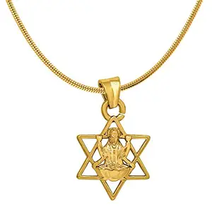 Mahi Exa Collection Laxmi Star Gold Plated Religious God Pendant for Men & Women PS6012037G