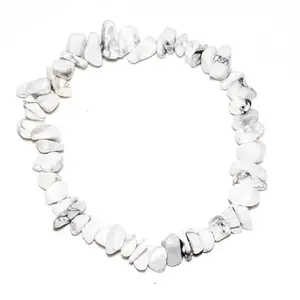 Howlite Bracelet Gemstone Chips - Natural Crystals Stretchy Bracelets