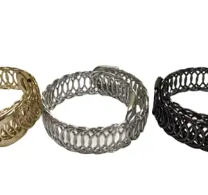 Beauty Tool Grand design Gold,Silver,Black Colour Bangle Expanable Free Size For womens and Girls (3 pcs)
