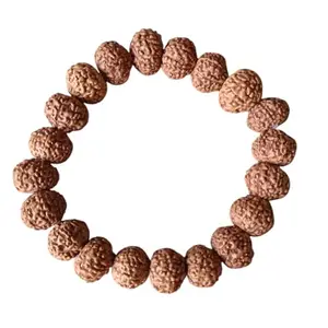 Natural 8 Mukhi Rudraksha Bracelet - 11MM Beads in Stretchable - Lab Certified