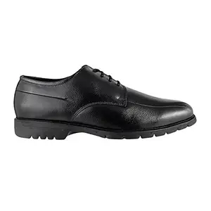 Metro Davinchi Men Black Leather Flat Shoes