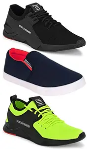 Shoefly Multicolor Casual Sports Running Shoes for Men 9 UK (Pack of 3 Pair) (3A)_9273-9323-487
