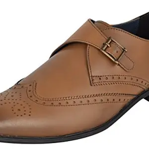Auserio Men Tan Leather Formal Shoes-8 UK/India (42 EU) (SS 733)