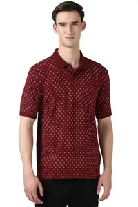 Peter England Men's Regular Fit T-Shirt (PEKWWRGFC02586_Maroon
