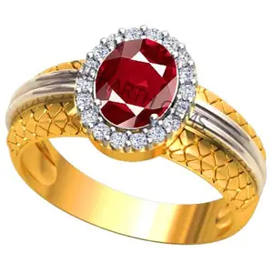 AKSHITA GEMS 5.25 Ratti 4.45 Carat Natural Ruby Manik Gemstone Gold Plated Adjustable Ring for Men and Women