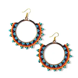 Beaded Earrings,Seed Beads Earrings,Multicolor Earrings, Hoop Earrings,Earrings For Women,Girls (Handmade) Multicolor ER-01-SB-22
