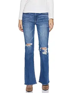 American Eagle Women's Flared Jeans (WEE0432070427_88 cms_Blue_88 cms (34))