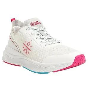 CULTSPORT Flamingo Women Running Shoes | Breathable | Lightweight | Enhanced Cushioning | Multi-Directional Flexibility (CS702314UK5_White_UK5)