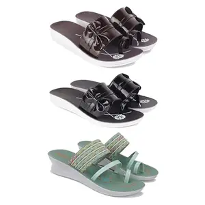 Women's Comfortable Sandal,Casual Lightweight Sandal for Everyday Wear | CL-(COMBO-3)-1987-1989-1948-6