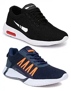 Axter Men's (1200-9312) Multicolor Casual Sports Running Shoes 7 UK (Set of 2 Pair)
