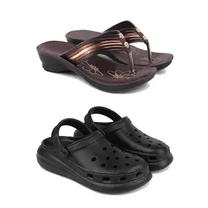 Stylish Heeled Sandals for Women/Comfortable & Lightweight, Daily Wear S_(Combo 2)-1955-O23-7-EURO-38