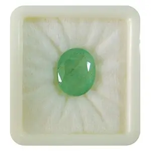 STONEFLEX Zambian Emerald/Panna Gemstone with Lab Certified Card 10.25 Ratti / 9.45 Carat Emerald (Panna) Stone/Original Certified Precious Loose Gemstone