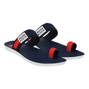 BRUTON Stylish Eco Friendly PU Sole Sandals | Trendy Light Weight Slippers Slides for Men & Boy's- Size : 8 Blue-Red
