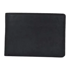 Leatherman Fashion Genuine Leather Black Unisex Wallet(6 Slots)