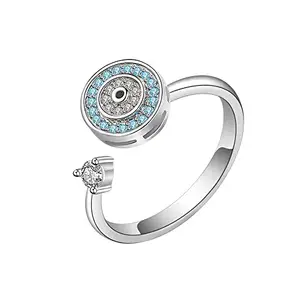 Asma Jewel House Devil's Eye rotating ring fashionable opening adjustable ring For Women Girls