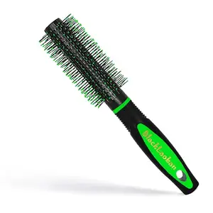 BlackBoss Round Hair Brush for Blow Drying, Styling, Curling, Straighten with Soft Nylon Bristles for Short or Medium Curly Hairs for Women & Men (Green)