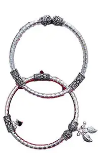 Just In Jewellery Traditional Ghunghroo Beaded Openable Payal Anklet for Girls and Women (pack of 2)
