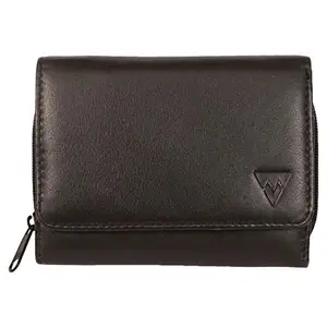 Leatherman Fashion LMN Genuine Leather Women's Black Wallet 8 Card Slots