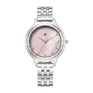 Fastrack Stunners X Special Edition Quartz Pink Dial Stainless Steel Analog Watch for Women