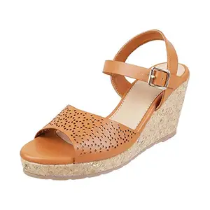 Mochi Women Tan Synthetic Sandals (33-746-23-38) Size (5 UK/India (38EU))
