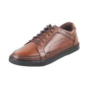 Metro Men Tan Synthetic Leather Casual Lace-up Shoes UK/8 EU/42 (71-82)
