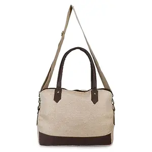 Shristi Handicraft Men/Women's Rajasthani Handicraft Collection Colorful Large Banjara Shoulder Laptop Bag for Women with Zip Stylish Cotton Handbags Canvas...Copper