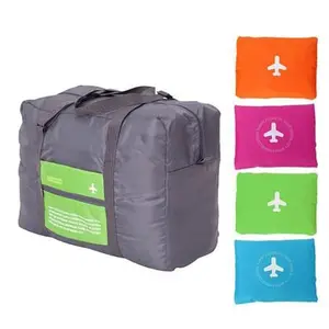 Decorila Waterproof Large Capacity Folding Travel Bag Happy Flight Foldable Big Easy Carry On Luggage Packing Duffle Handbag (Multicolor)
