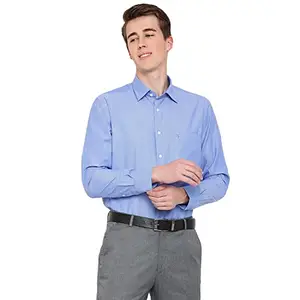 Cantabil Cotton Blend Self Design Sky Blue Full Sleeve Regular Fit Formal Shirt for Men with Pocket | Formal Shirt for Men | Formal Wear Shirts for Men (MSHF00292_SkyBlue_40)