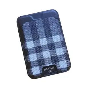 Premium Mag-Safe Magnetic Wallet for iPhone 15/14/13/12 Series | Magnetic Leather Card Holder | Black White Check | Unisex