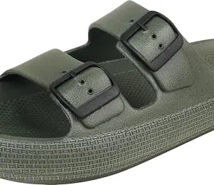 TRV Coco-pace-2 Olive Lightweight Comfortable Sliper|Slides | EVA Slipper Chappal for Men-9 Kids UK