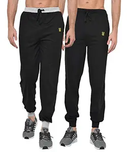 VIMAL JONNEY Men's Skinny Fit Trackpants (Pack of 2) (D9BD8B-M_Multicolored_Medium)