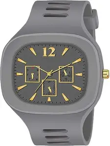 LAKSH Stylish Sport Big Square Dial Rubber Strap Watch for Men(SR-242) AT-242