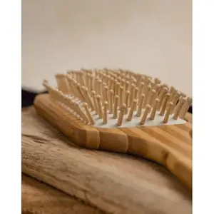 DESICREW Desi Crew Wooden Bamboo Hair Brush, Detangling Brush, Eco Friendly Paddle Hairbrush, For Thin, Long, Curly Hair, Stimulates Scalp - Helps Growth & Adds Hair Shine