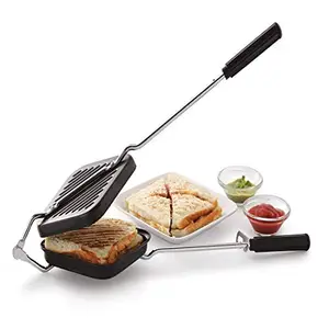 Canberry -New Sandwich Gas Toaster -Non-Stick- Sandwich Maker Aluminium With Iron Handle Sandwich Griller Pack of 1-Color Black price in India.