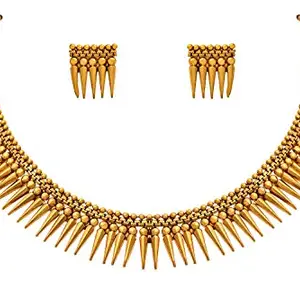 JFL-Gold Plated Traditional Design Necklace Set For Womens,Valentine