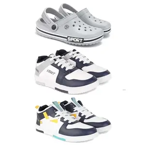 DRACKFOOT Men's Sports Shoes | Lightweight Stylish & Easy to Wear for Men'sGR-SPO-(3-Combo)-3016-1075-1074-6 Multicolor