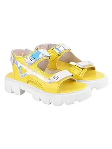 Do BhaiSmart Casual Yellow Sandals For Women & Girls/UK7
