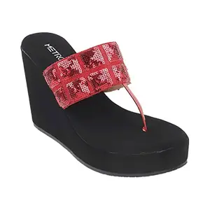 Metro Women's Red Synthetic Fashion Sandals 5-Uk 38 (EU) (34-9952)
