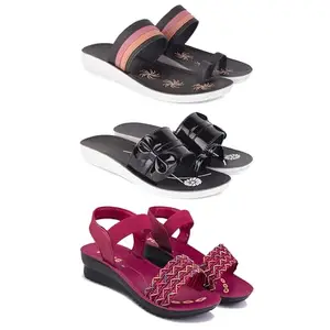 Women's Comfortable Sandal,Casual Lightweight Sandal for Everyday Wear | CL-(COMBO-3)-1992-1989-1934-8