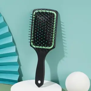 BlackBoss Paddle Brush With Comfortable Air Cushion Pad Anti-static Hypoallergenic Bristles detangles hair with ease suitable for all hair types For Men and Women (Green)