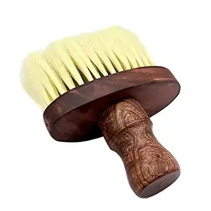 Foreign Holics Neck Duster Brush for Hair Cutting, Soft Neck Cleaning Brush Professional Barber Natural nylon Wooden Handle