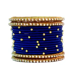 Blue jays hub Silk Thread Bangles Set of 12 (2.8)