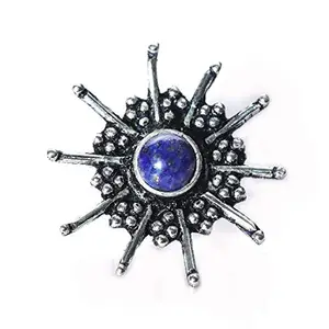 JSAJ LAPIS LAZULI STONE WIRE NOSE PIN 925 STERLING SILVER NOSE PIN FOR GIRLS WOMENS