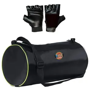 SIMRAN SPORTS Home Gym Accessories Combo Gym Bag & Leather Gym Gloves for Men & Women, Home Gym Equipments