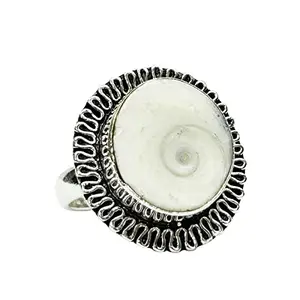 9Dzine Gomti Chakra Ring Gomati Chakra Round Shape Adjustable Design Alloy Metal Finger Ring For Women and man - White