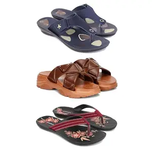 Women's Comfortable Sandal,Casual Lightweight Sandal for Everyday Wear | BTS-(3-COMBO)-1973-1890-O22-6-EURO-37